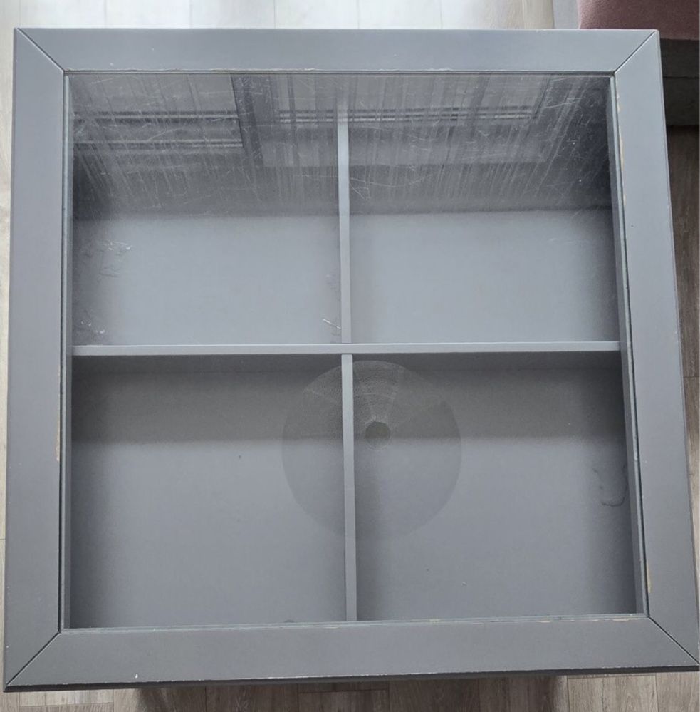 Stolik kawowy 93x93 Ikea szuflada ze szklem