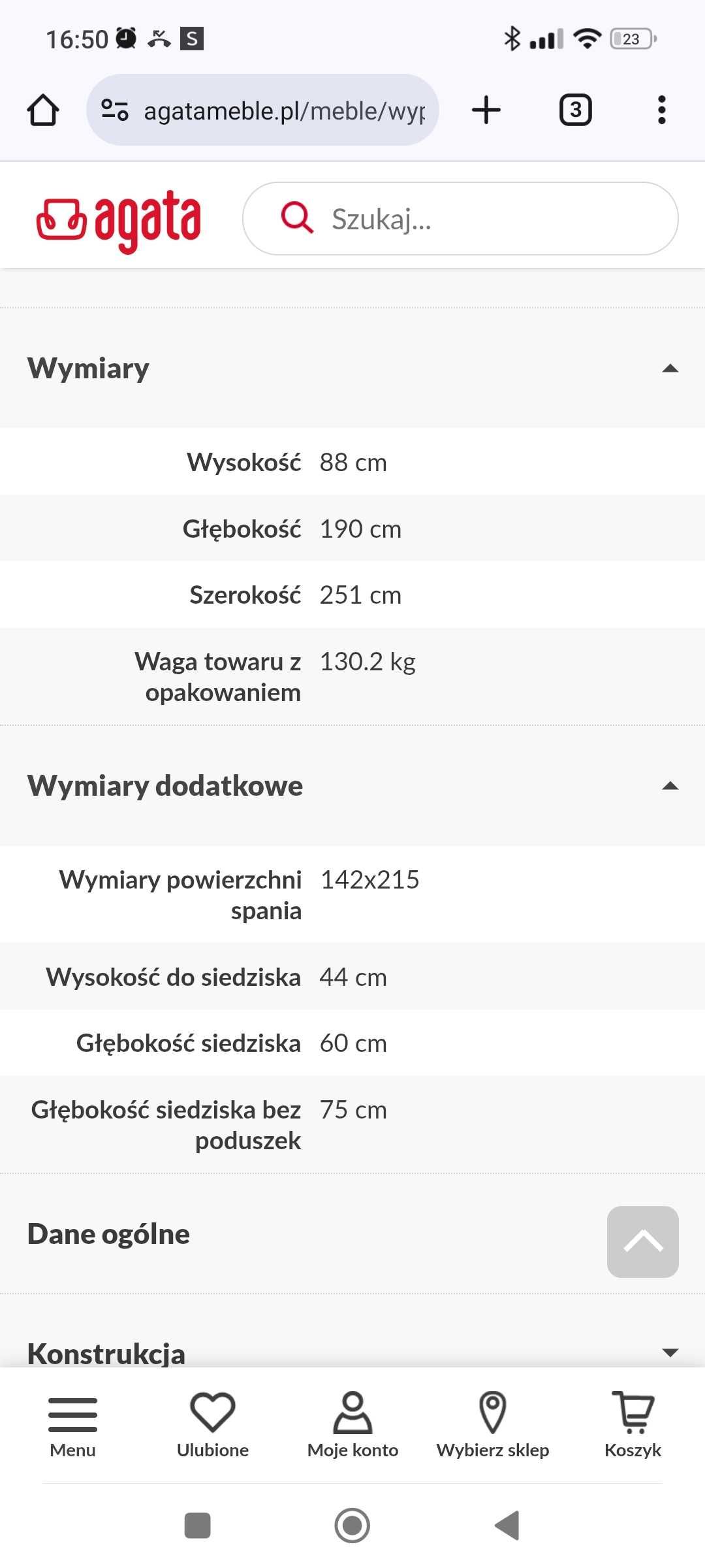Granatowy narożnik z funkcją spania jak nowy - odbiór osobisty