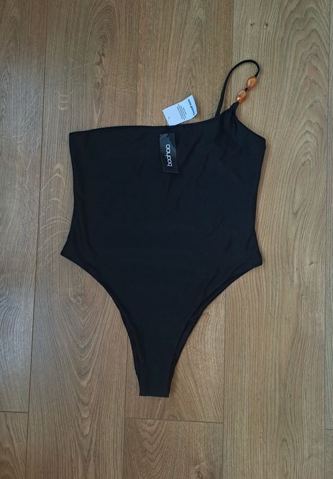 Черный женский сдельный совместный слитный купальник