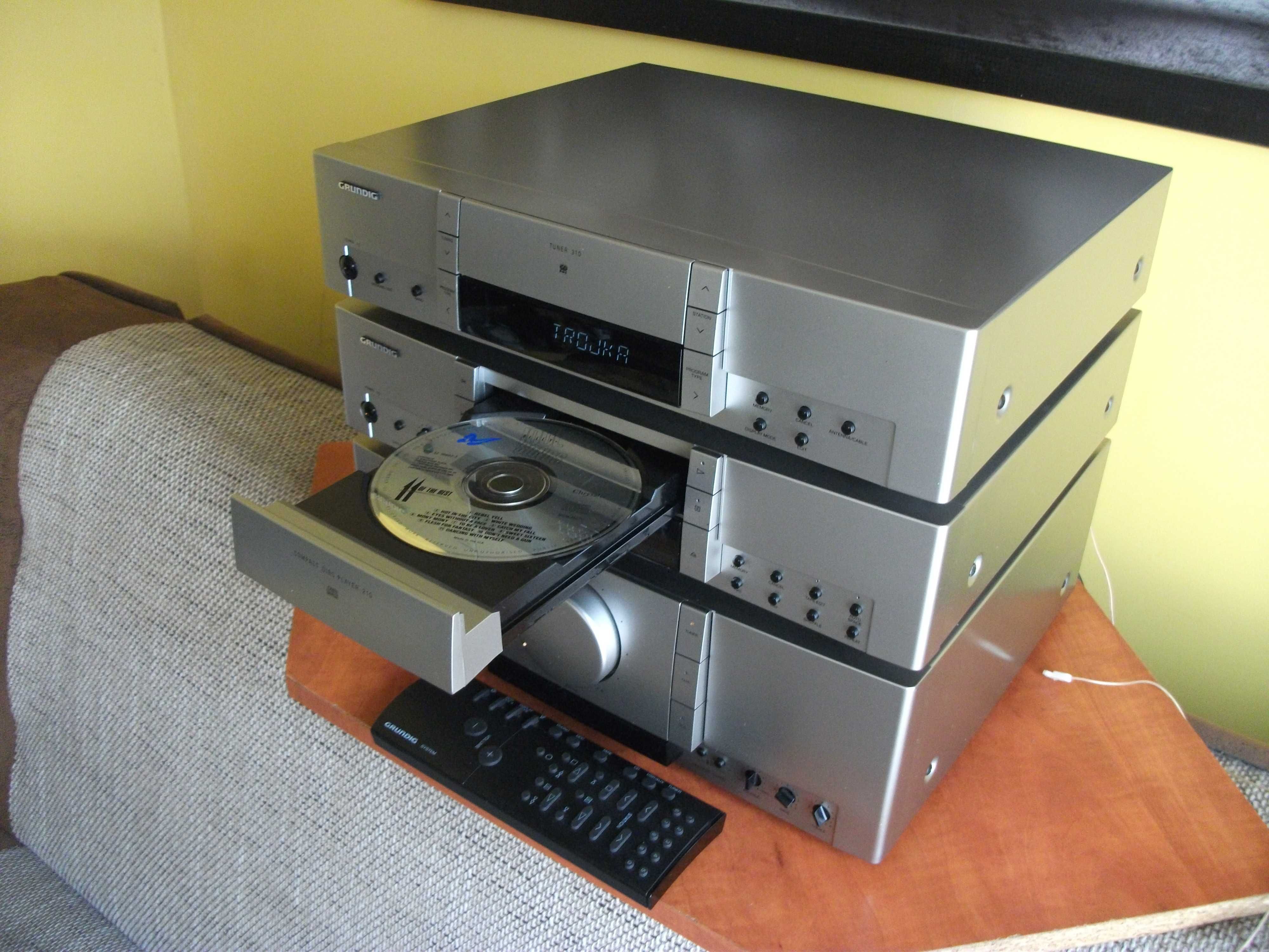 wieża grundig amplifer 310 cd compact 210 tuner 310 rds silver live