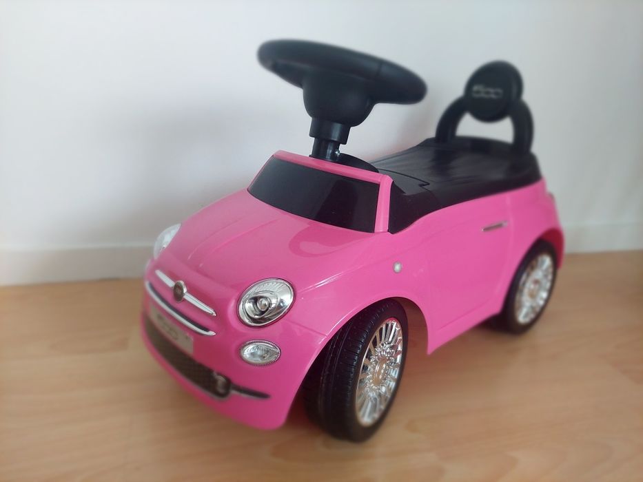 Jezdzik rozowy dla dzieci fiat 500