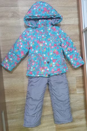 Зимний костюм комплект курточка комбинезон для девочки