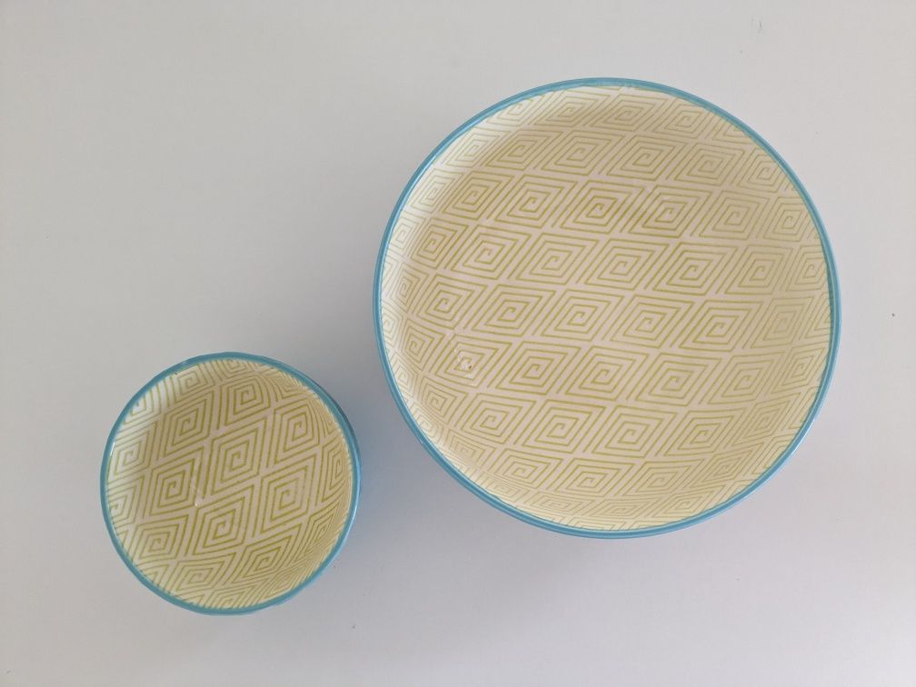 Komplet 2 x miska salaterka ceramiczna 21 cm i  12 cm