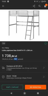 Łóżko z biurkiem Svarta IKEA