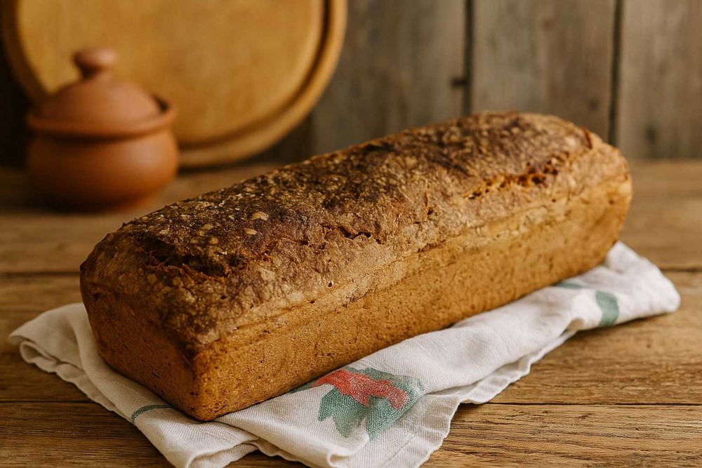 Duży chleb orkiszowy na zakwasie z ziarnami - 1200 g