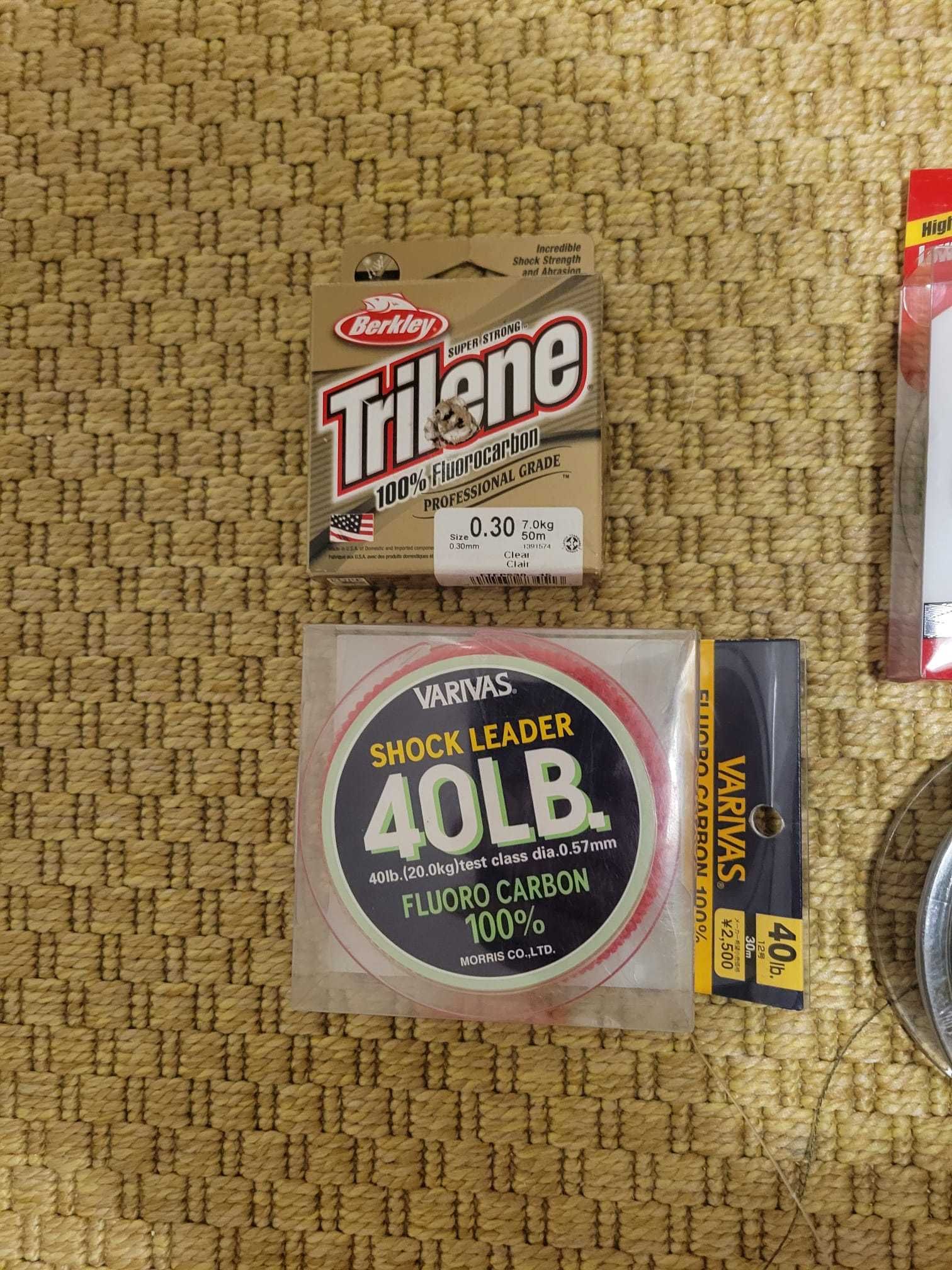 Linha de pesca: Fluorocarbono, linha entrançada, linha nylon