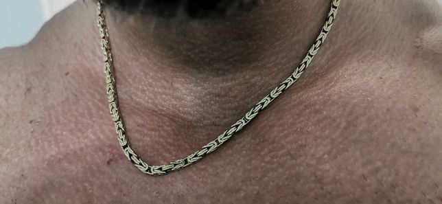 Męski Złoty łańcuszek - splot królewski, próba 585 w idealnym stanie
