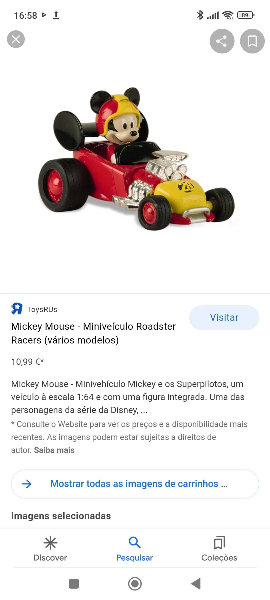 Mikey Mouse - Mini veÍculos Roadster Racers edição especial