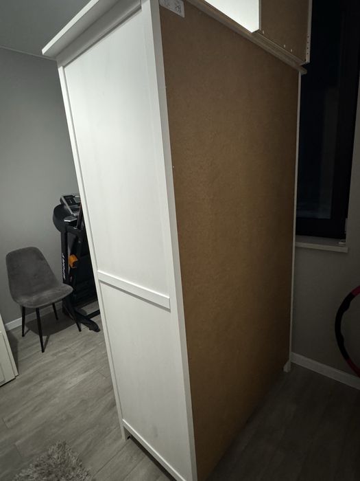 HEMNES szafa dwudrzwiowa drewniana biała bejca
