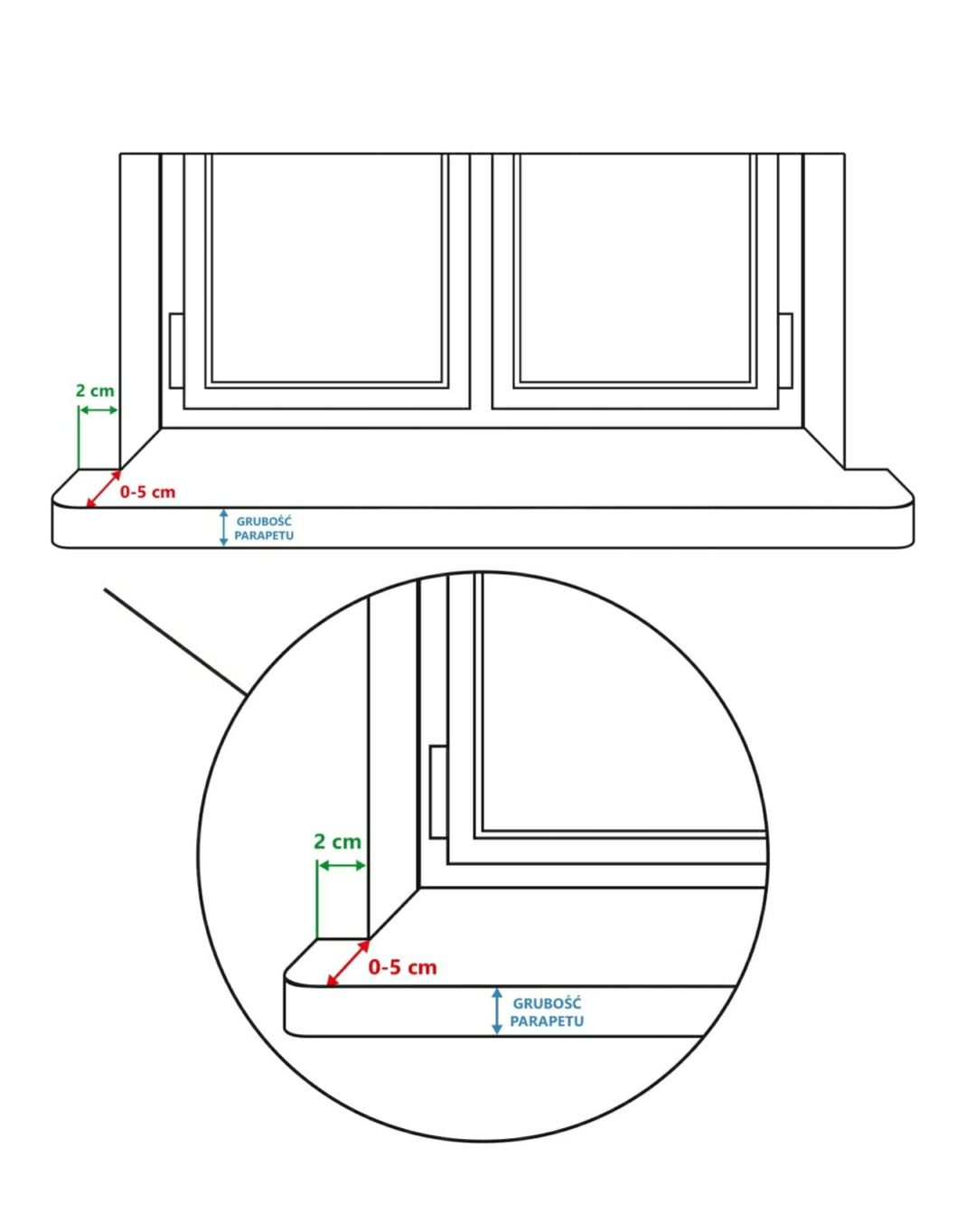 Parapety wewnętrzne  z konglomeratu POLARE -3CM GRUBOŚCI