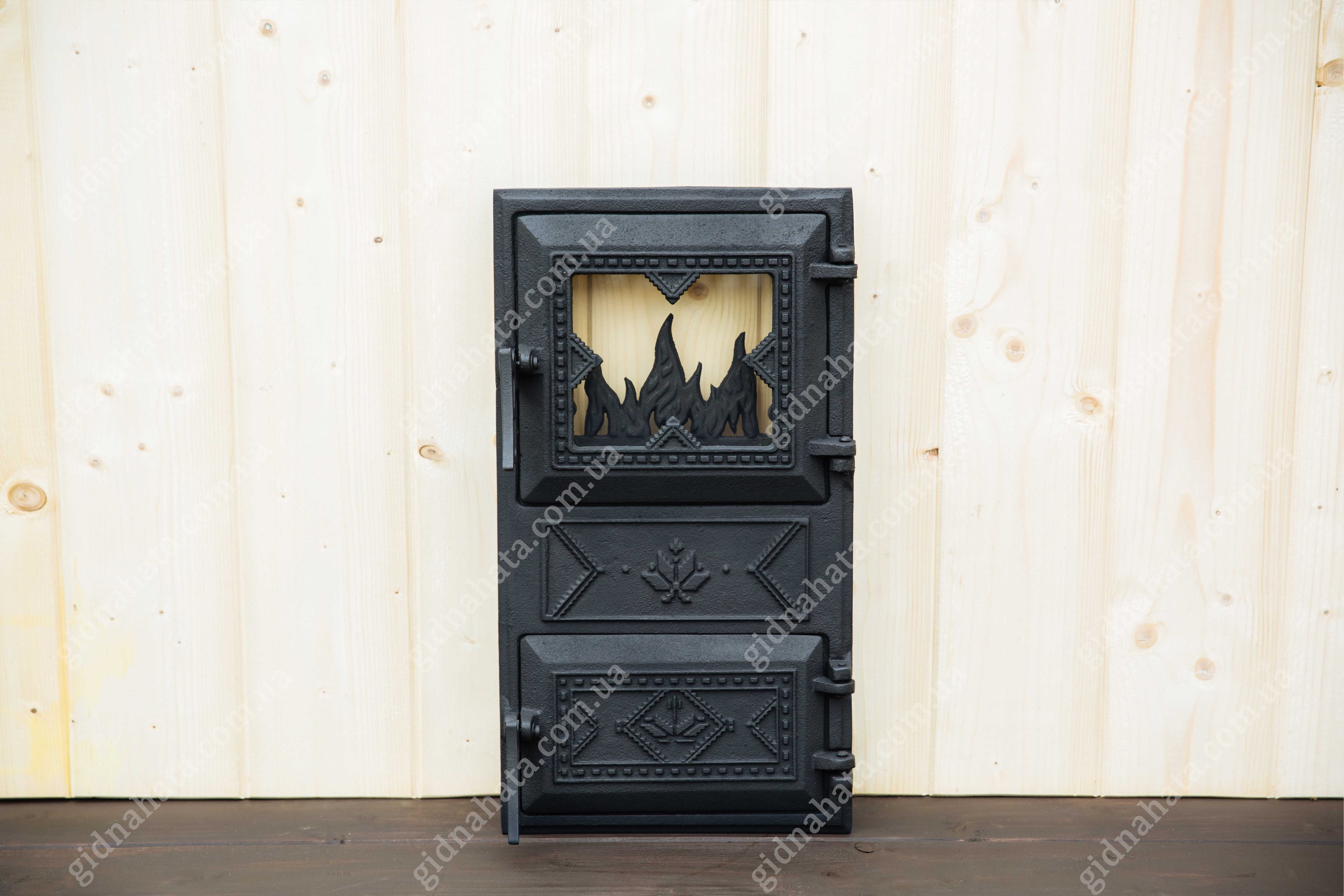 Дверка в грубу з склом Дверка в піч 27х49см Дверца чугунная со стеклом