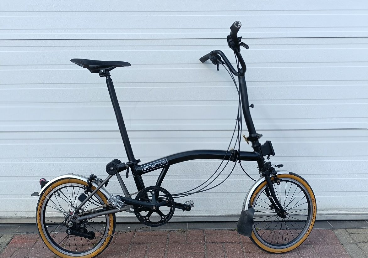 Brompton P-Line 6 biegów Wysoka kierownica Tytanowy widelec i trójkąt