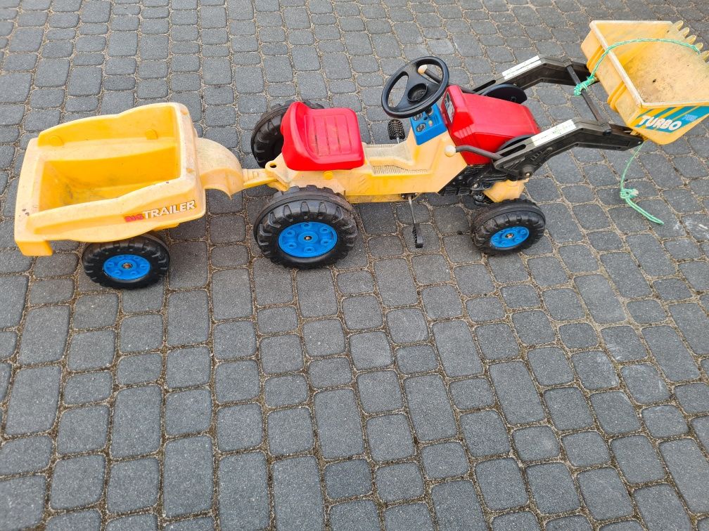 Big Traktor na pedały z przyczepką i łyżką ( duży) Rolly Toys