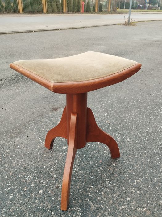 Taboret vintage obrotowy do pianina stołek do pianina design vintage