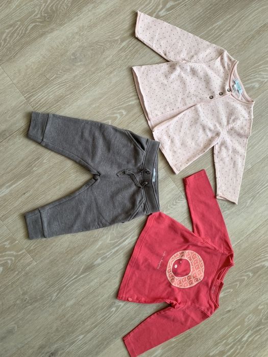 Obaibi штаны,реглан, кофта 6-9 мес