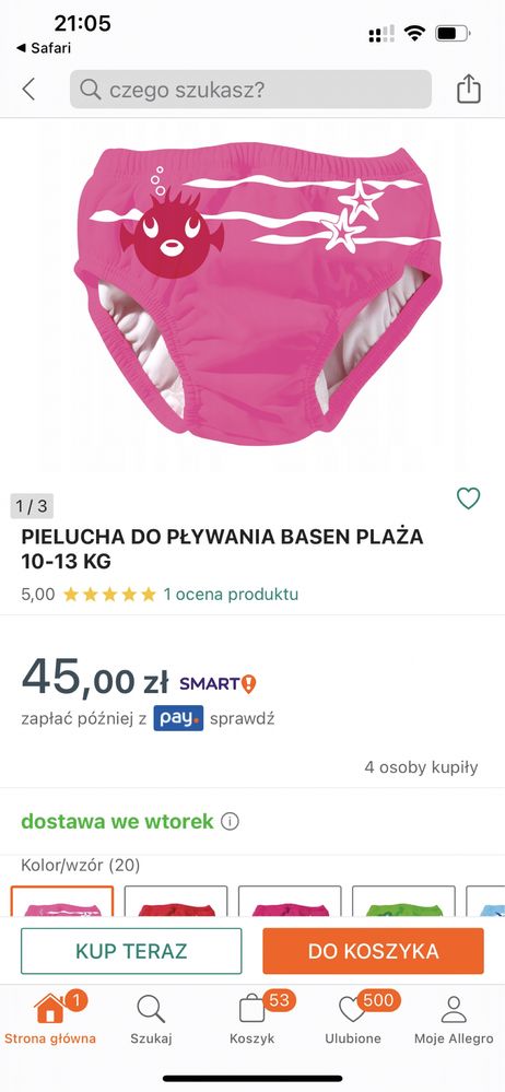 Majtki kąpielowe 80 86 Pielucha 10-13 kg do pływania basen