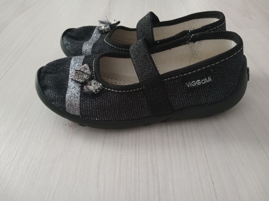 Pantofle kapcie baleriny 27 dziewczynka brokatowe z gumka