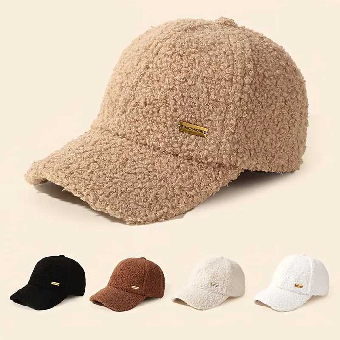 Бейсболка навушники теплі тедді