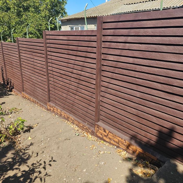 ТОП‼️Євроогорожа БЕТОННІ СЕКЦІЙНІ ЗАБОРИ | Стовпи для огорожі з бетону