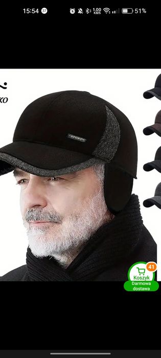 Nowa czapka wiatroszczelna,polarowa,ocieplana