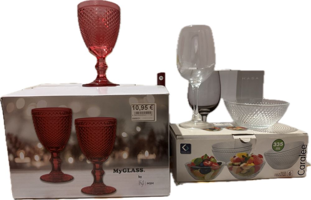 Conjunto de taças e tigelas