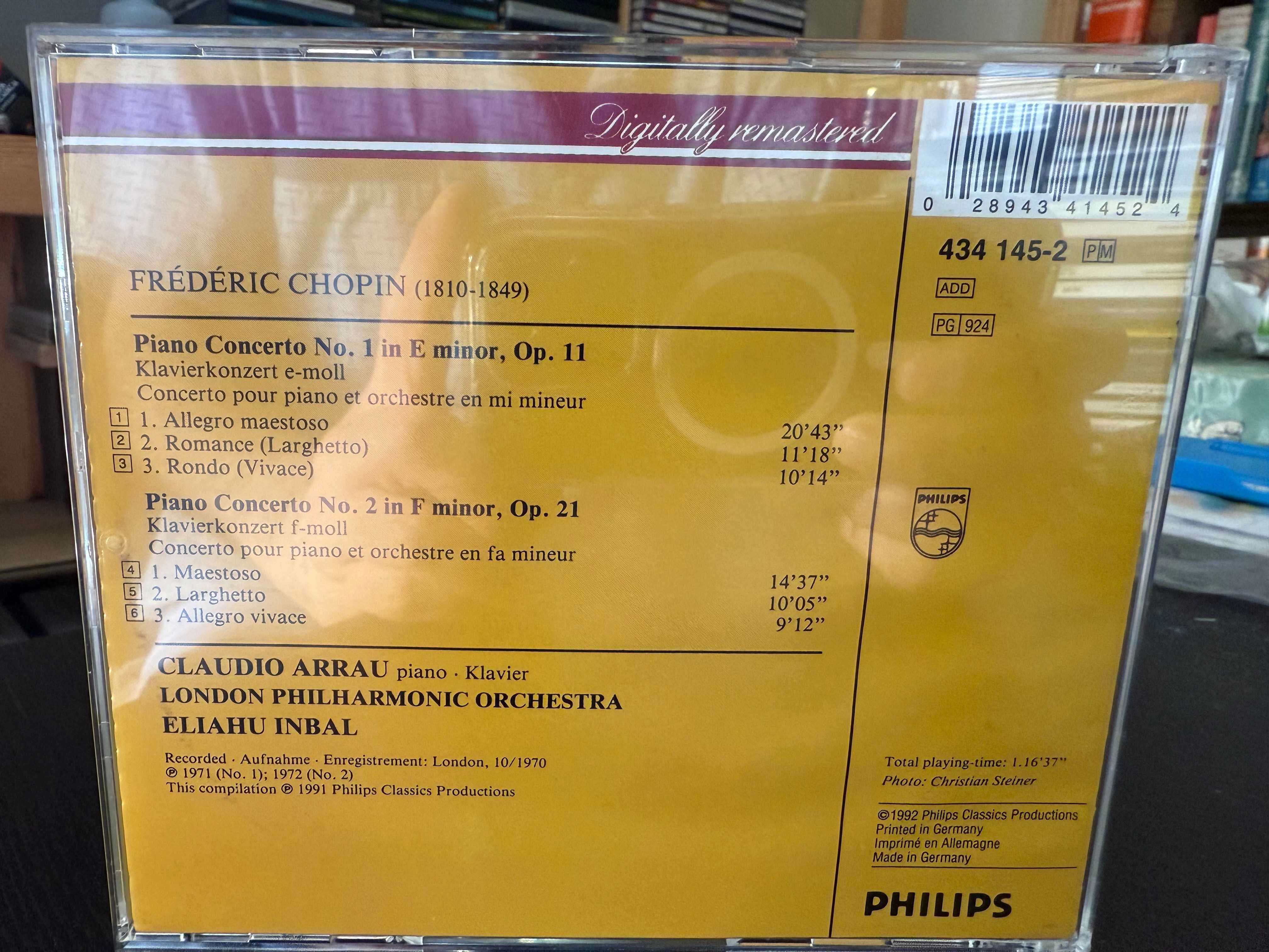 Chopin – Piano Concertos Nos 1 & 2 – Claudio Arrau, London Phil, Inbal