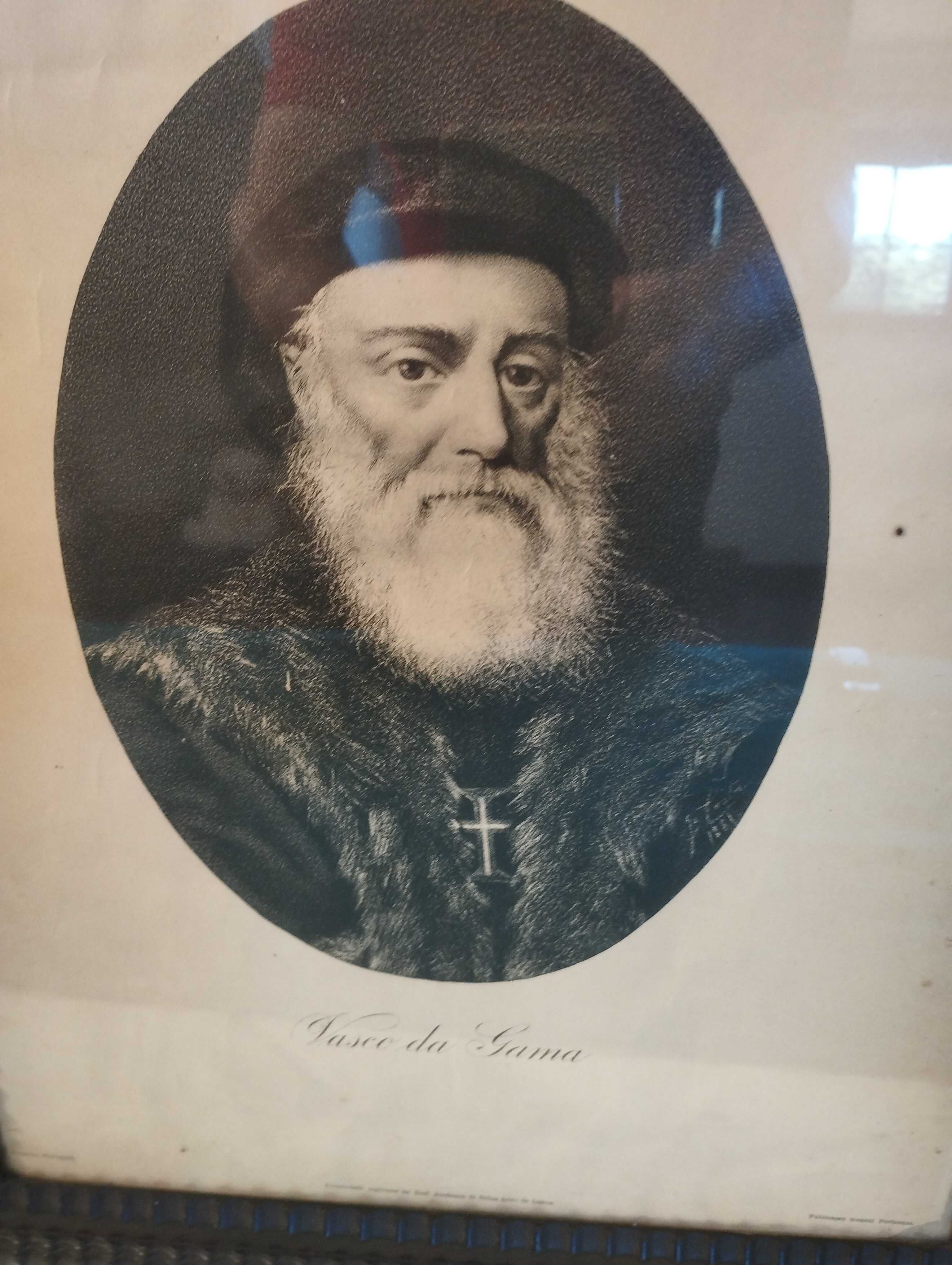 Quadro  com gravura de D. Vasco da Gama, 1883