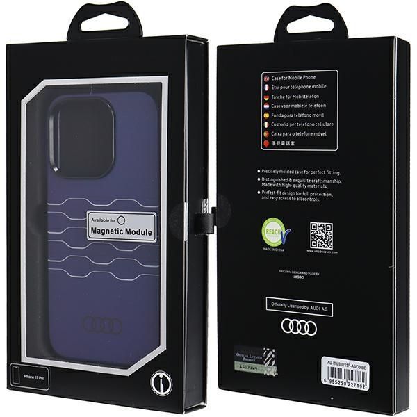 Etui MagSafe Audi do iPhone 15 Pro 6.1" - Niebieskie Hardcase