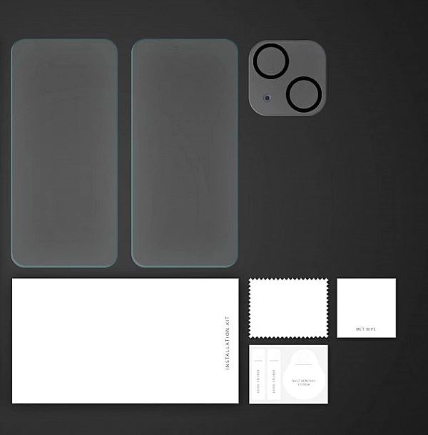 2x Szkło Hartowane + Szkło na Obiektyw Braders do iPhone 15 Clear
