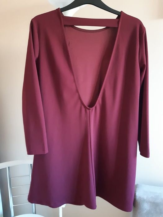Sukienka Tunika bordo oversize