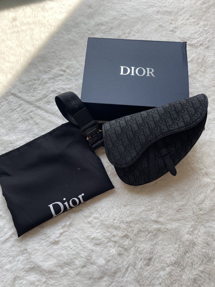 Nerka Dior Saddle Bag Oblique Jacquard Black