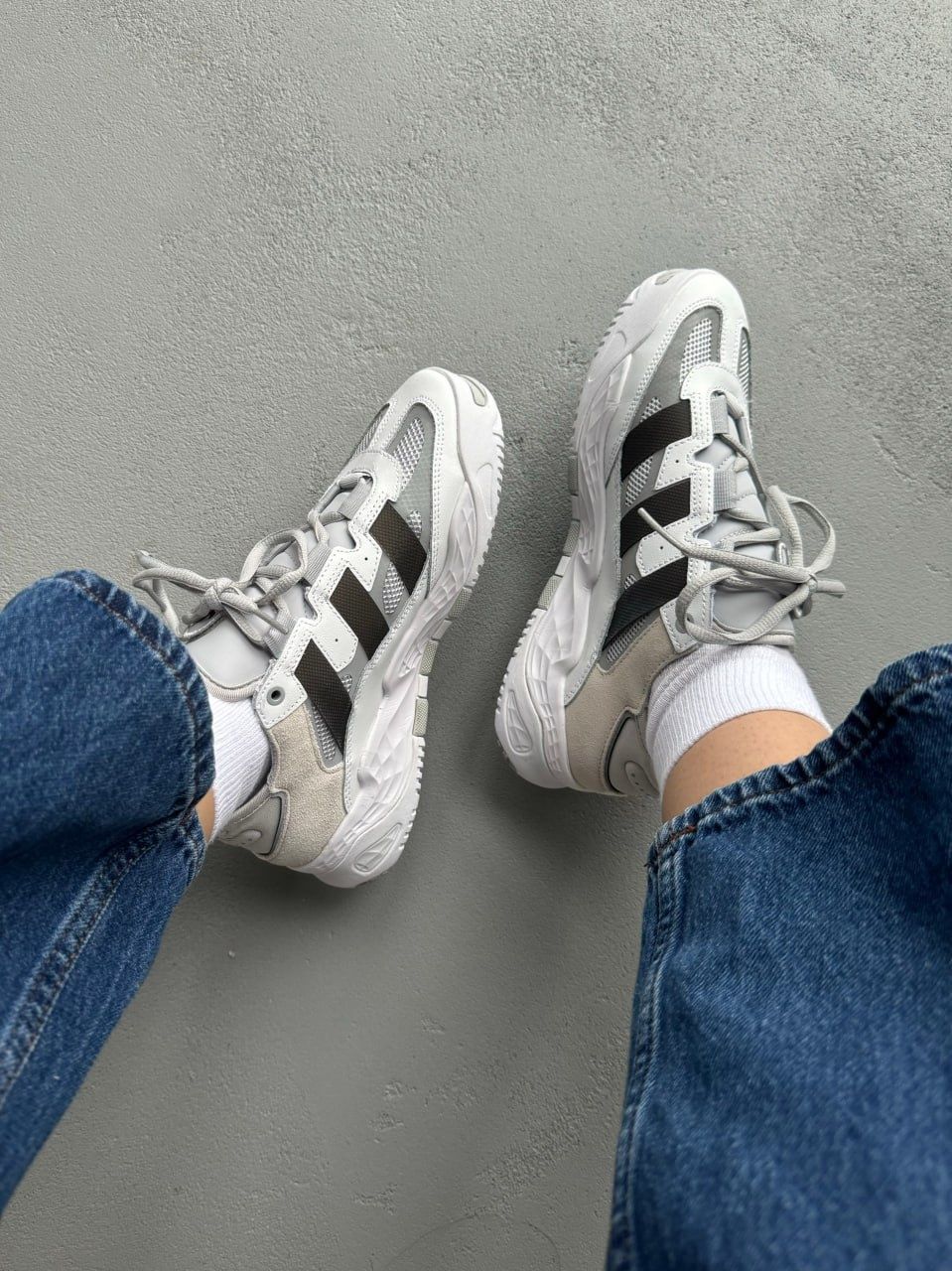 Чоловічі кросівки Adidas Niteball Grey/White(літо)