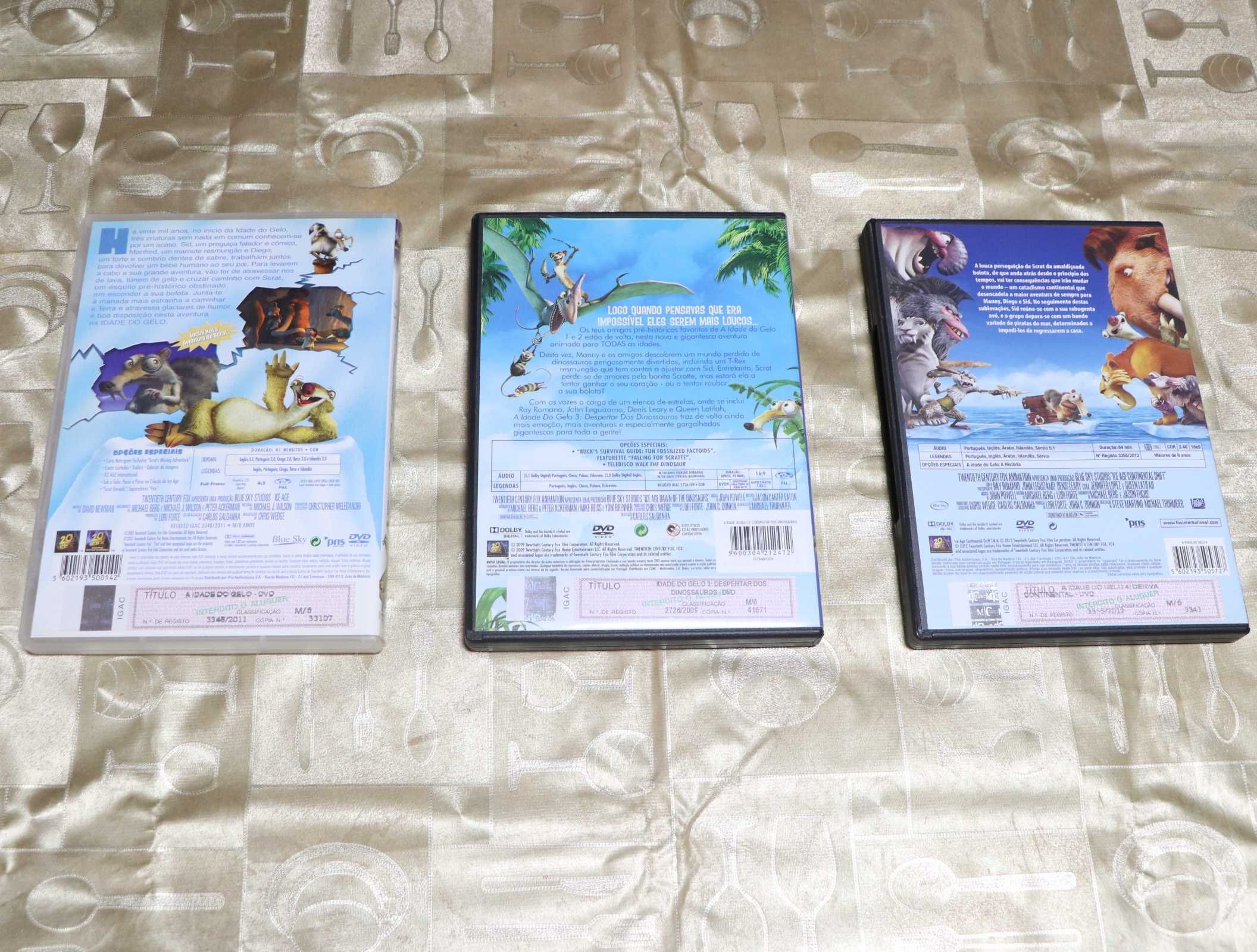DVDs A Idade do Gelo 1, 3 e 4
