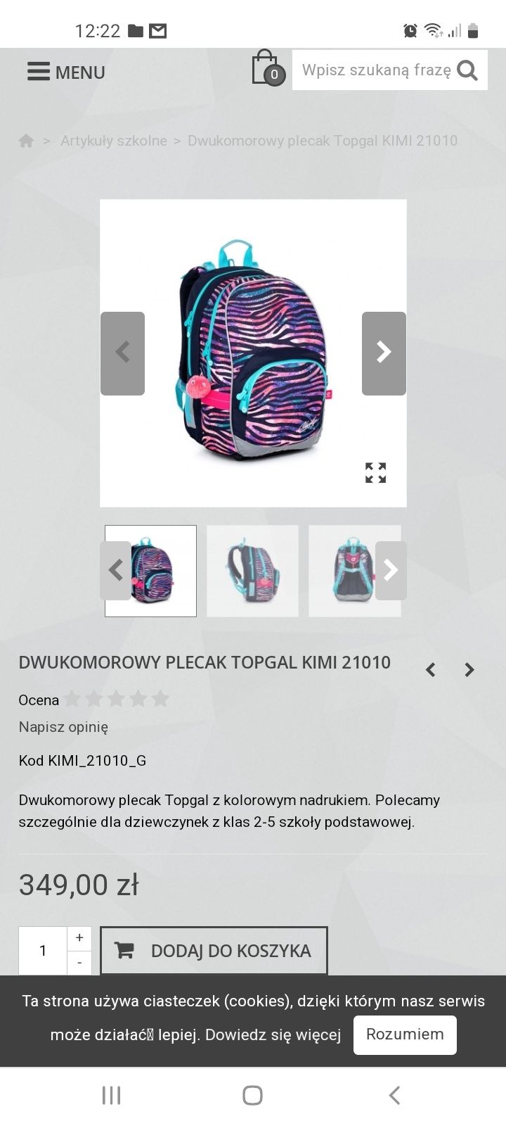 Plecak szkolny TOPGAL CUDO