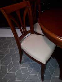 Stół okrągły drewniany plus 4 krzesła