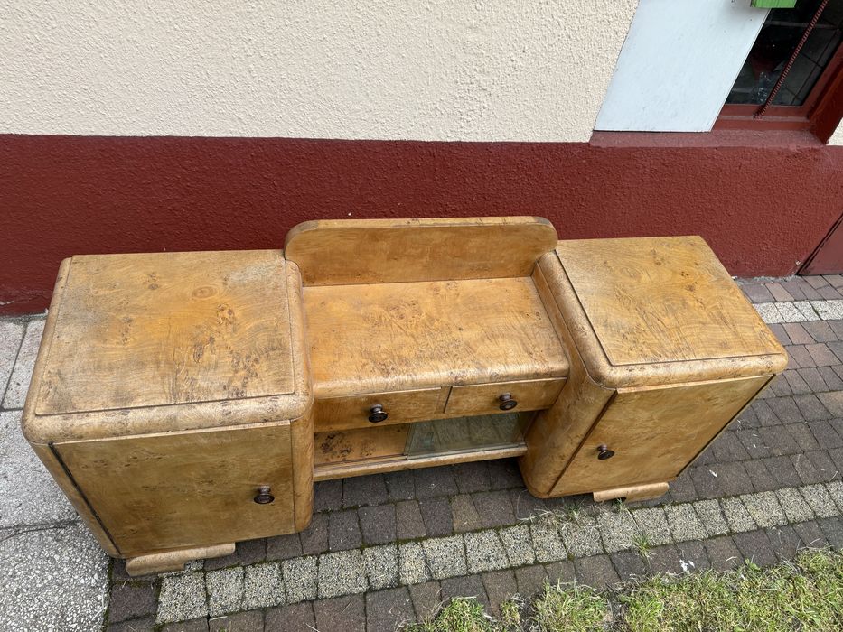 Drewniana konsola toaleta lata 30-50 art deco