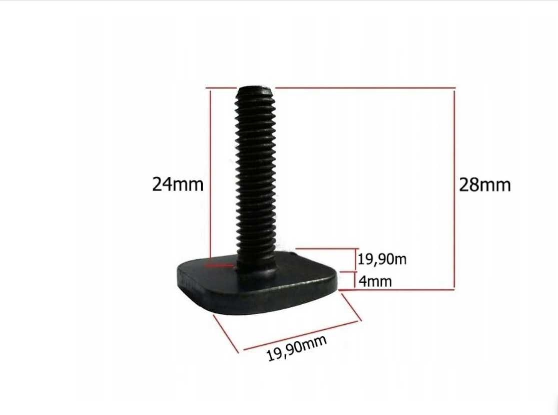Wsuwki T profil 6M do bagażnika alu 4 sztuki 28 mm do przewozu roweru