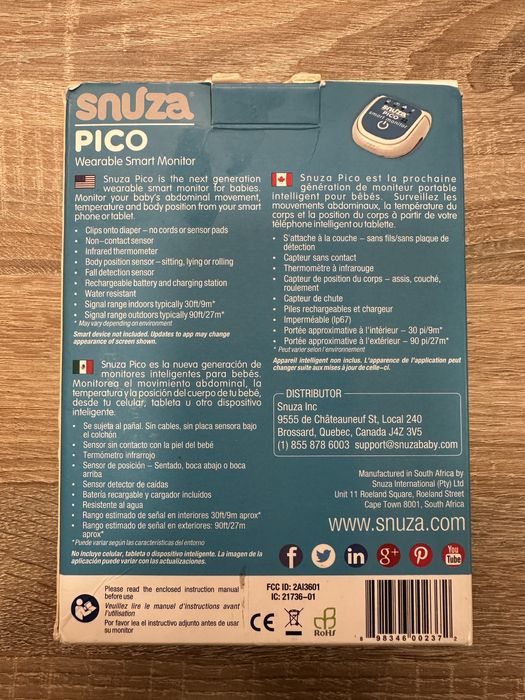 Дитячий монітор дихання Snuza Pico