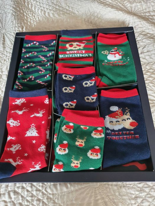 conjunto de 7 meias de natal 4-5 anos