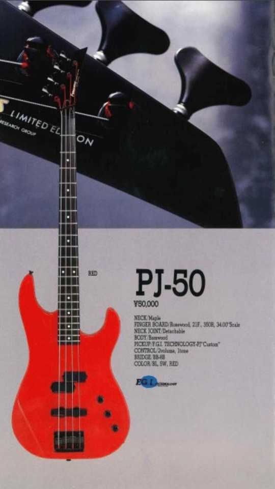 Fernandes PJ-50 1991r MIJ gitara basowa aktywna EMG skala 34"