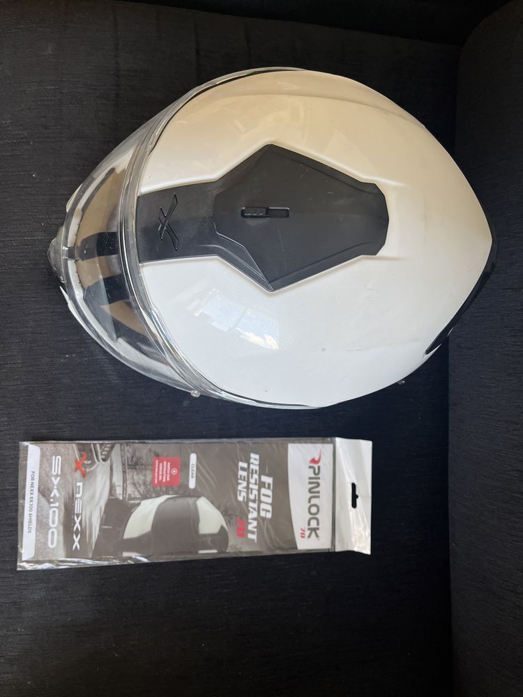 Vendo capacete integral Nexx branco + pin lock tamnho S