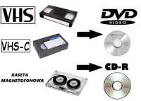 Przegrywanie kaset VHS, VHS-C na DVD i kaset magnetofonowych na CD