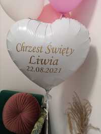 Balony z helem personalizowane Chrzest Święty