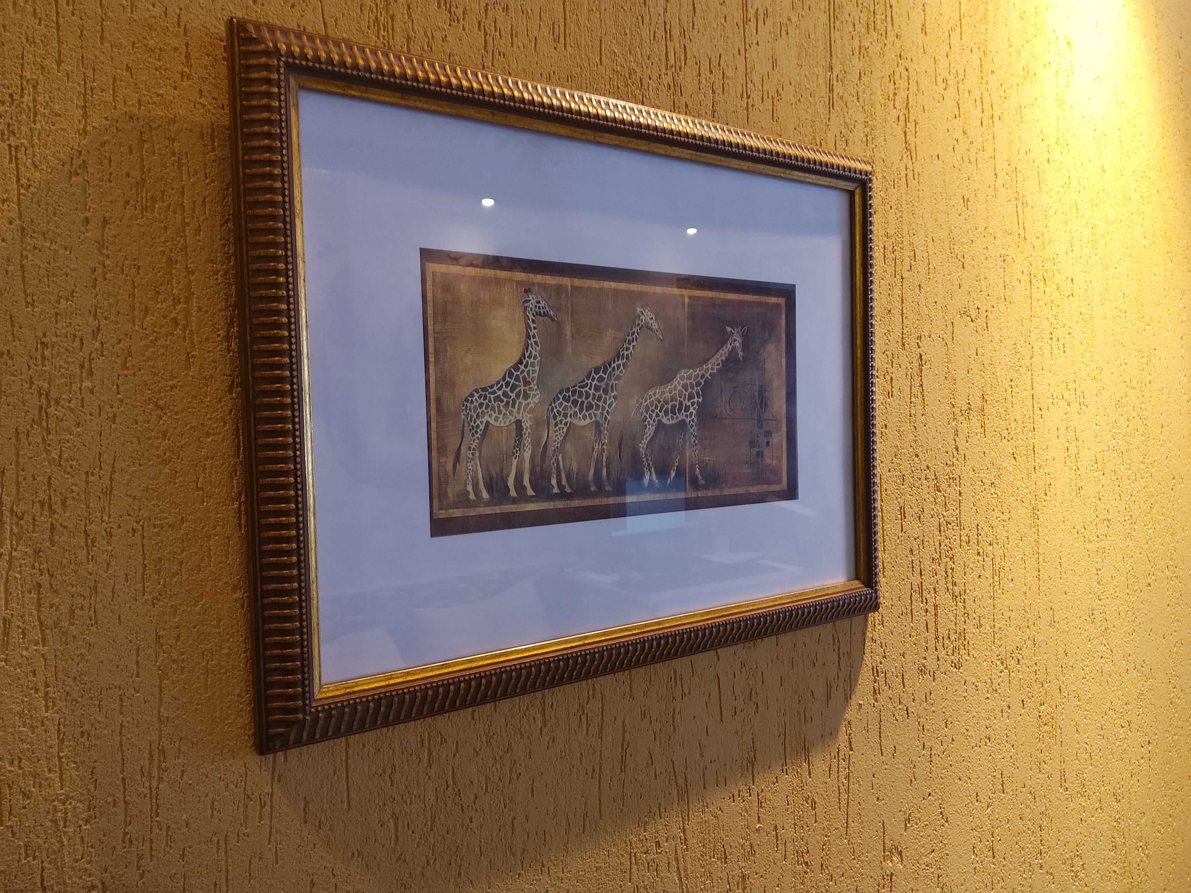 Жирафы репродукция картина в рамке под стеклом африканский стиль