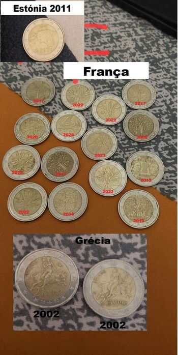 Moedas 2 euro para troca