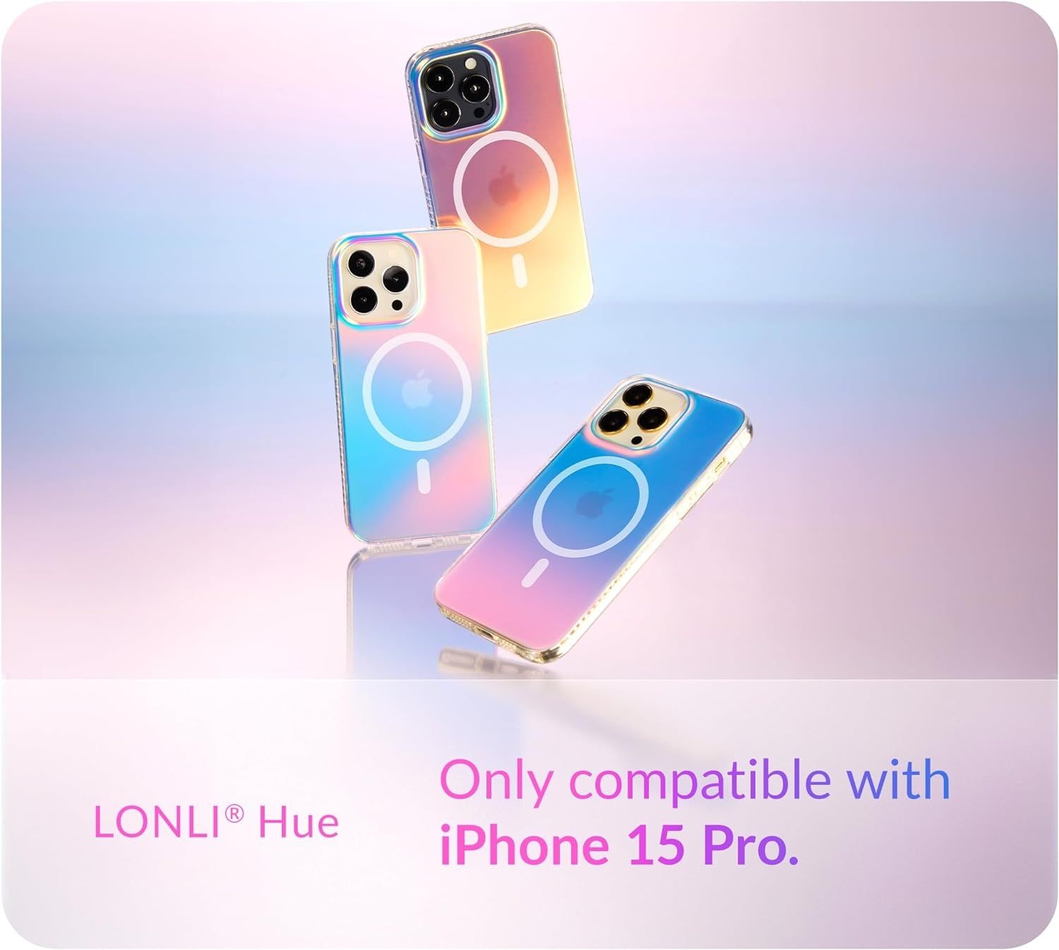 Etui do iPhone’a 15 Pro Kompatybilne z Magsafe] – Opalizujący holo