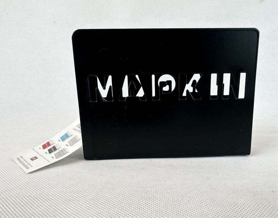 Nowy czarny metalowy serwetnik Flo