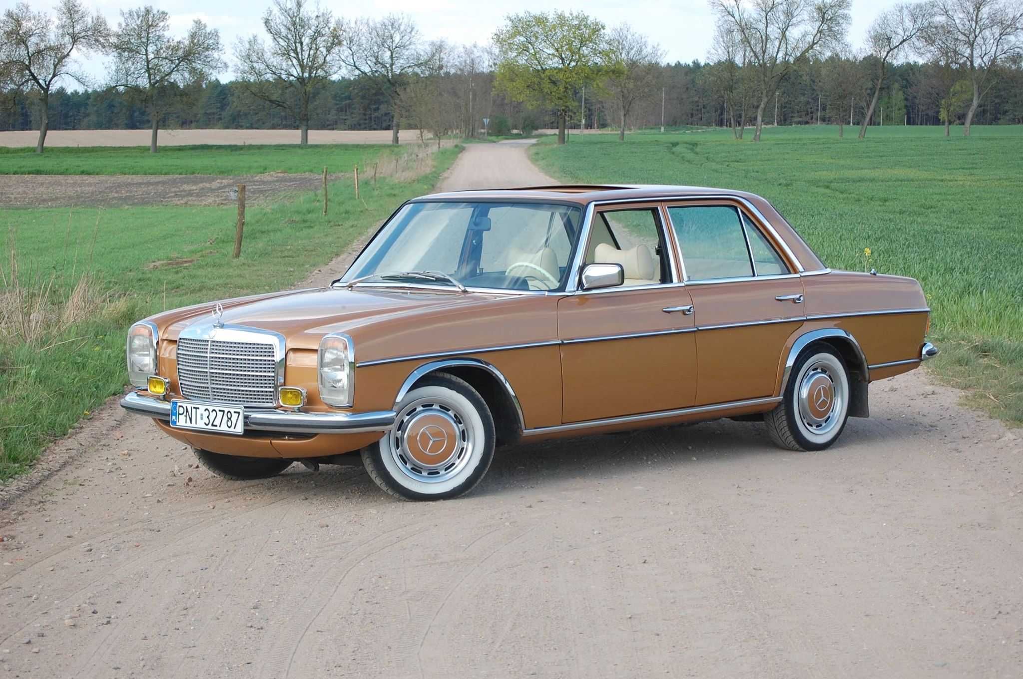 Złoty Mercedes W115 do ślubu :)
