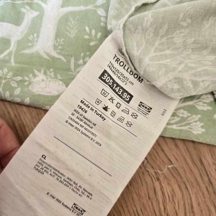 Pościel Ikea Trolldom 110x125 prześcieradło z gumką Ikea len 60x120 ba