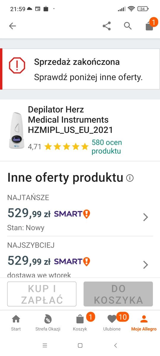 Depilator ipl Herz Medical Instruments HZMIPL_US_EU_2021 stan bdb